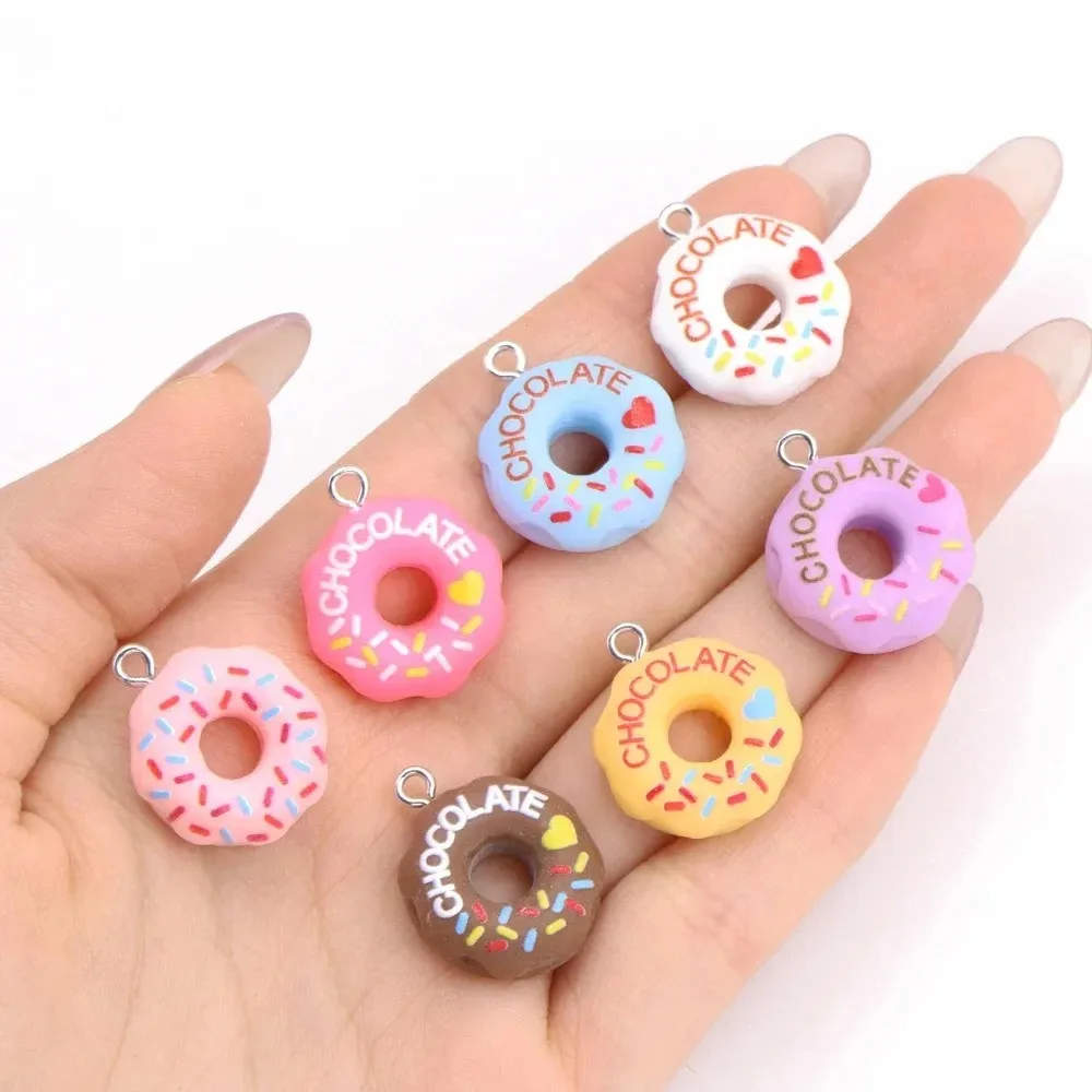 Resin Crafts Diy - 10 buah Hiasan Resin Bentuk Donat