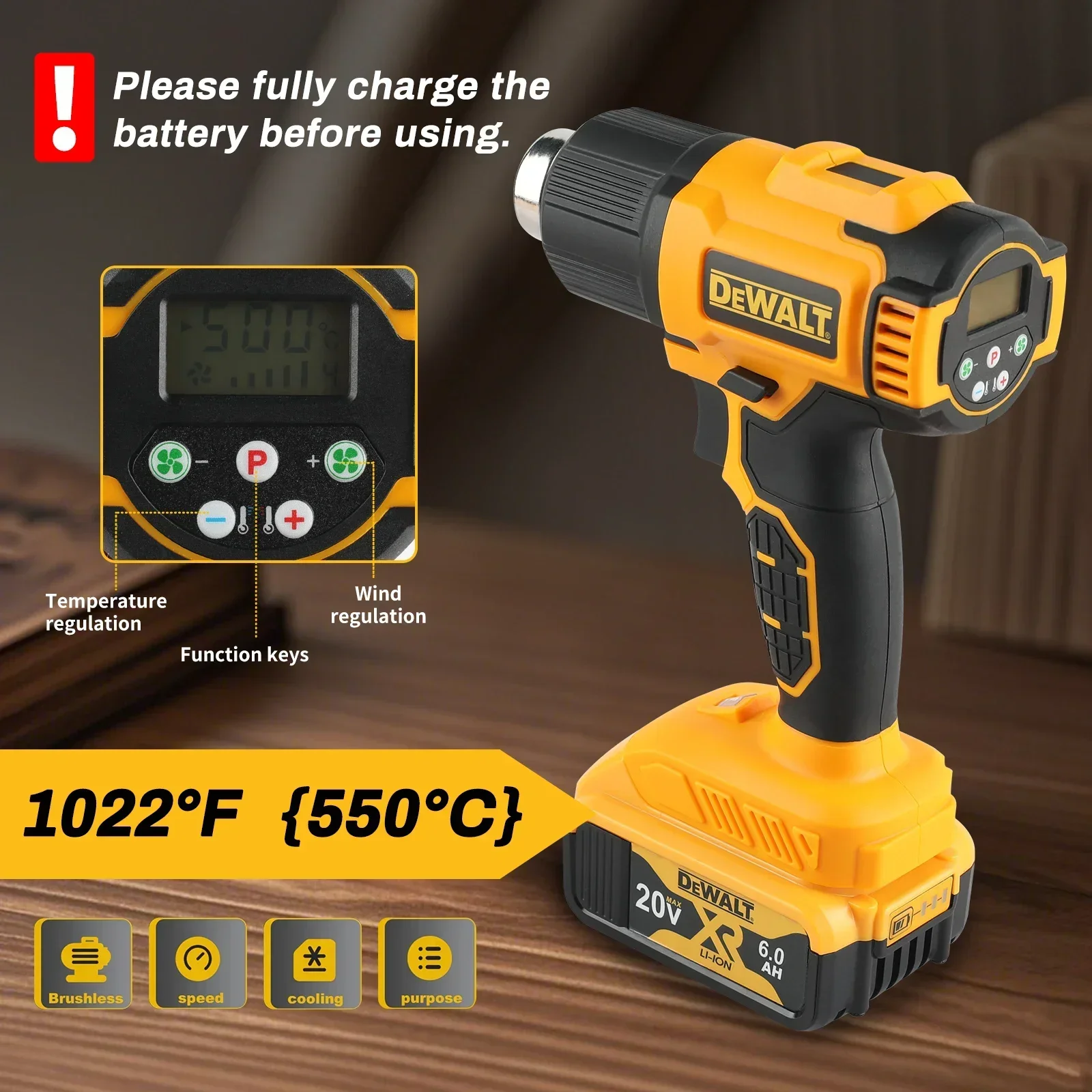 DeWALT DCE530, Pistol Pemanas  - Heat Gun Small ulasan dan harga