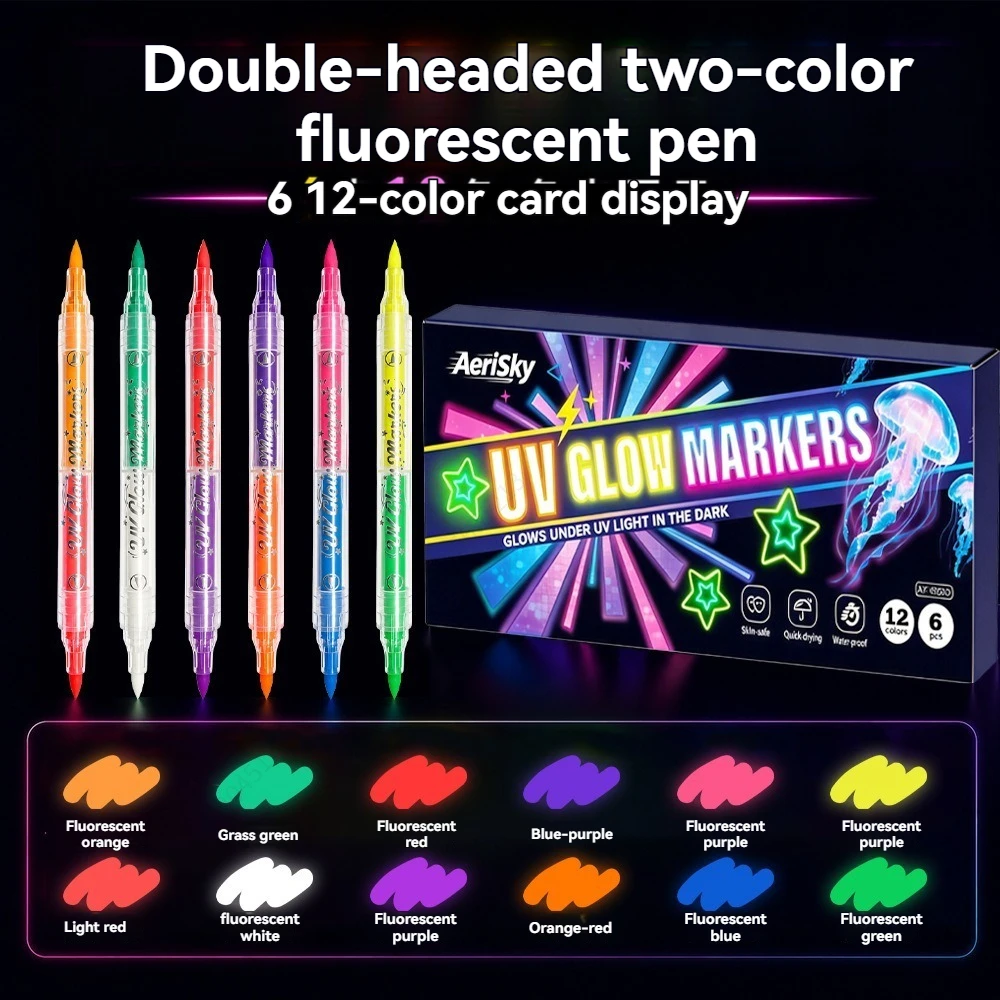 12 Warna Set Spidol Neon UV Du - Copic Marker Sketch ulasan dan harga