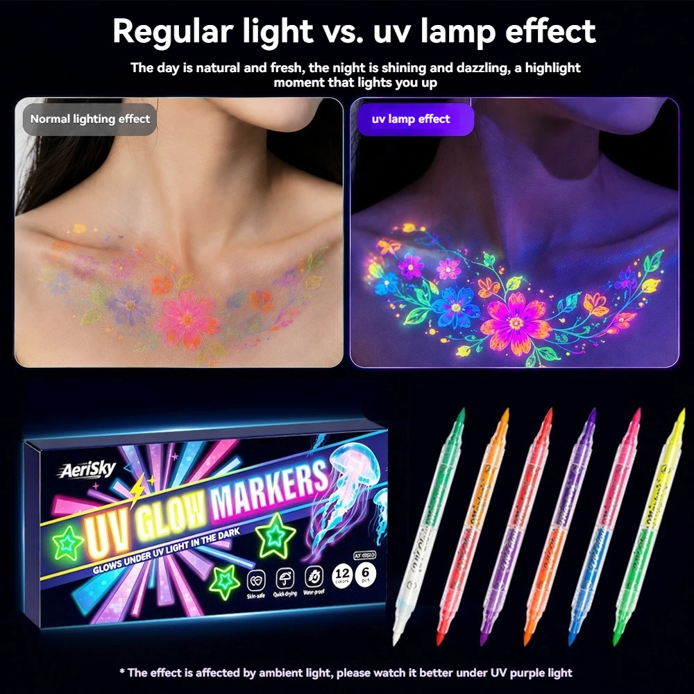 12 Warna Set Spidol Neon UV Du - Copic Marker Sketch ulasan dan harga