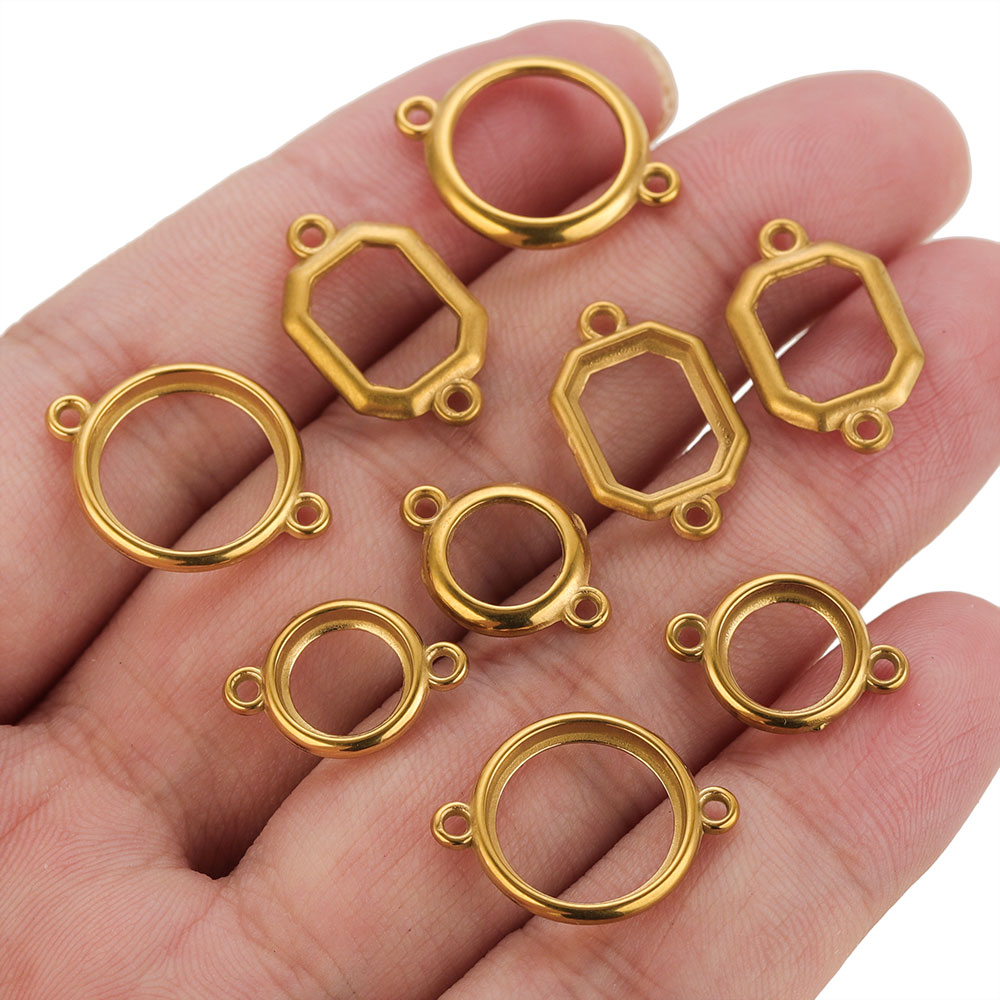 10Pcs Liontin Lingkaran Berlub - Bezels Set Pendant ulasan dan harga